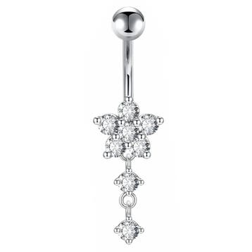 Fako Bijoux - Navelpiercing - Bloem Met Hanger Strass -, Sieraden, Tassen en Uiterlijk, Piercings, Verzenden, Nieuw