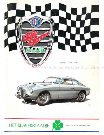 1988 ALFA ROMEO CLUB HET KLAVERBLAADJE 43 NEDERLANDS, Nieuw, Alfa Romeo, Author