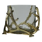 windlicht gewei champagne goud large d28 h20cm, Huis en Inrichting, Verzenden, Nieuw