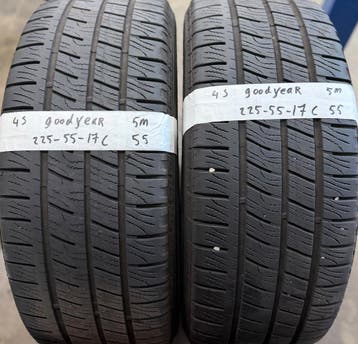 2x 225-55-17c Goodyear AllSeason 2x 5mm €55 PST 225 55 17c, Ophalen, 17 inch, All Season, Band(en)