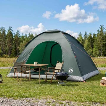 vidaXL Kamperen tent 6-persoons Legergroen, Verzenden, Nieuw, Tot en met 2