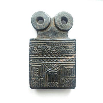 Mesopotamisch Steen Zeg Brak Eye Idol (in de stijl) - 130 mm