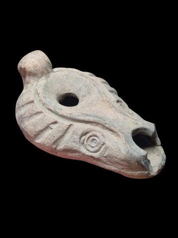 Oud-Romeins Terracotta, Early Olielamp - 94.1 mm