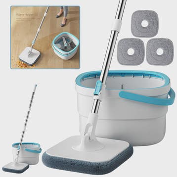 360° Dweil Set met Wring Systeem en Microvezel Pads - Verste, Verzenden