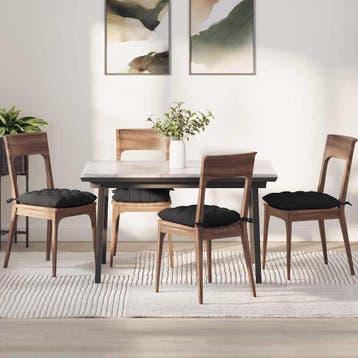 vidaXL Zitkussens 4 st Microvezel Zwart 40 x 40 x 6 cm, Huis en Inrichting, Woonaccessoires | Kussens, Verzenden, Nieuw, Zwart