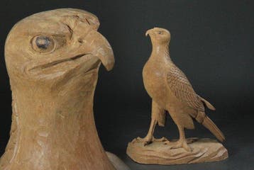 Wooden Hawk by Master Sculptor Tenko ShirasakiSigned,