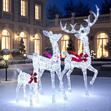 2dekans | Coast 3-delige LED Rendierfamilie Kerstdecoratie –, Ophalen of Verzenden, Zo goed als nieuw