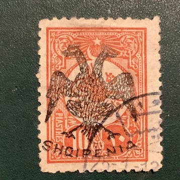 Albanië 1913 - 10 Pia met dubbele adelaar opdruk - Michel 10, Gestempeld
