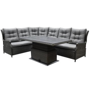Ibiza premium dining verstelbare hoek loungeset 5 delig, Tuin en Terras, Tuinsets en Loungesets, Ophalen of Verzenden, Nieuw, Wicker