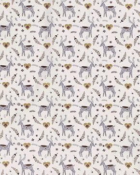 Poplin Katoen Hartjes & Rendieren, Nieuw, Overige kleuren