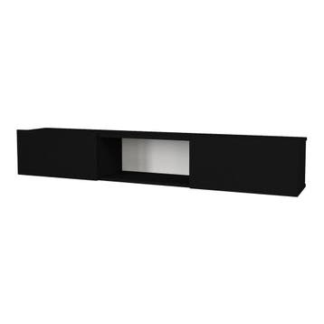 [en.casa] Tv-meubel Paltamo zwevend 180x31x29,5 cm zwart, Verzenden, Nieuw