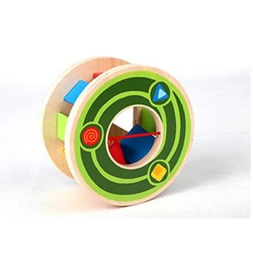 Hape Loopslak met Vormenspel - Houten Trekfiguur met Blokken, Ophalen of Verzenden, Zo goed als nieuw