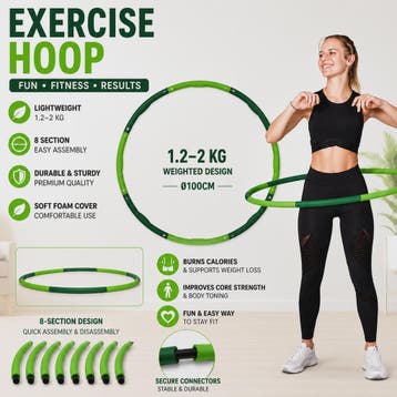 Verstelbare Fitness Hula Hoop voor Volwassenen - 1.2-2KG, 8-, Verzenden, Nieuw