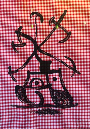 Joan Miro (1893-1983) - La dame aux damiers, Antiek en Kunst