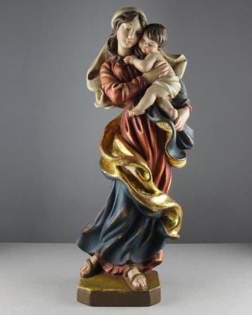 sculptuur, Madonna and Child - 51 cm - Lindehout