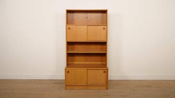 Vintage wandkast | Boekenkast | Eiken | Schuifdeuren, Ophalen of Verzenden, Nieuw
