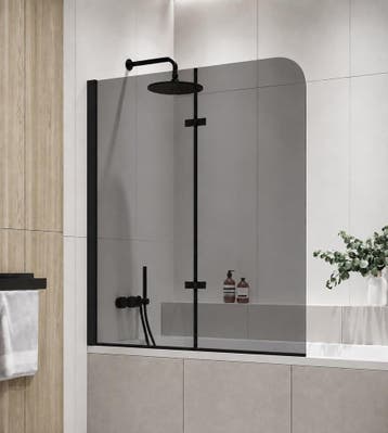 Badwand Austin 110 x 140 cm Rookglas Zwart Badscherm, Verzenden, Nieuw, Bad