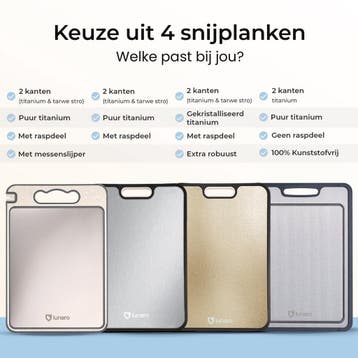 Lunaro 100% Titanium Snijplank Dubbelzijdig - PFAS-vrij -, Ophalen of Verzenden, Nieuw
