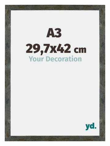 Fotolijst A3 - 29,7x42 cm - Blauw Goud Gemeleerd - MDF -, Verzenden, Nieuw
