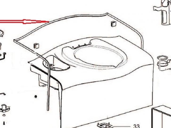 Thetford C400 Afwerkbies Cassette Toilet, Caravans en Kamperen, Camper-accessoires, Nieuw, Ophalen of Verzenden