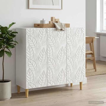 vidaXL Dressoir Wit 89 x 34,5 x 80 cm Bewerkt hout, Verzenden, Nieuw, Overige houtsoorten, Minder dan 50 cm