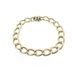 Gouden wijde gourmet schakelarmband., Sieraden, Tassen en Uiterlijk, Armbanden, Ophalen of Verzenden, Gebruikt, Overige kleuren