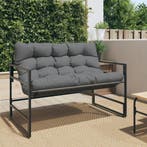vidaXL Tuinbank met kussen 113 cm staal antracietkleurig, Tuin en Terras, Tuinbanken, Verzenden, Nieuw, Metaal