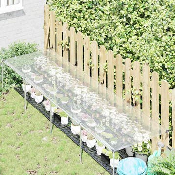 vidaXL Plantenafdekking met zeilringen 1x4 m polyethyleen, Verzenden