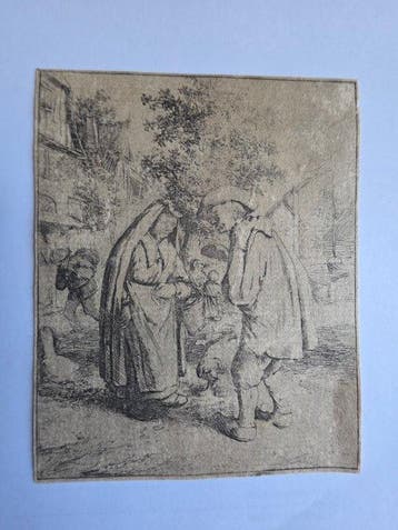 Adriaen Van Ostade (1610-1685) - Man Talking to a Woman