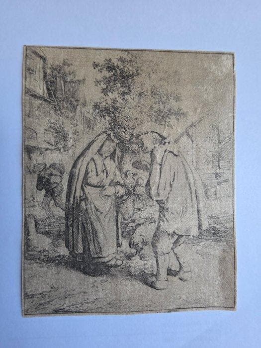 Adriaen Van Ostade (1610-1685) - Man Talking to a Woman, Antiek en Kunst, Antiek | Overige Antiek