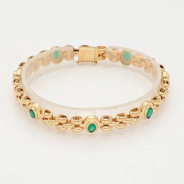 Armband - 18 karaat Geel goud - Smaragd, Nieuw