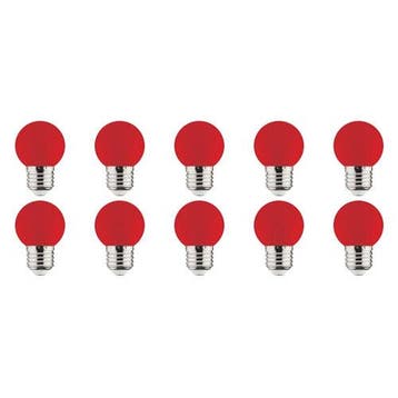 LED Lamp 10 Pack - Romba - Rood Gekleurd - E27 Fitting - 1W, Ophalen of Verzenden, Nieuw, Overige materialen