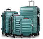 Reiskoffers Groen 4-delig ABS met gratis accessoires, Sieraden, Tassen en Uiterlijk, Koffers, Verzenden, Nieuw