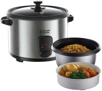 Rijstkoker - 1,8L - RVS - Russell Hobbs 19750-56 •, Witgoed en Apparatuur, Rijstkokers, Verzenden, Zo goed als nieuw