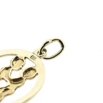 Gouden sterrenbeeld hanger; Tweelingen (Hanger of bedel), Ophalen of Verzenden, Gebruikt, Goud, Overige merken