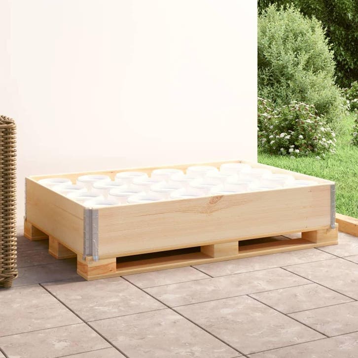 vidaXL Palletopzetrand 80x120 cm massief grenenhout, Zakelijke goederen, Partijgoederen en Retail | Verpakking en Verzending, Verzenden