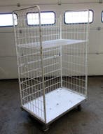 Transportwagen, Magazijnwagen, Rolcontainer, 94cm, wit