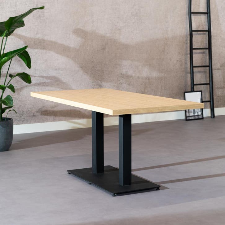 50% Korting: Eettafel Nils melamine eiken 160 x 80 cm, Huis en Inrichting, Tafels | Eettafels, Zo goed als nieuw, Rechthoekig
