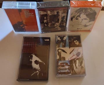 U2 - 5 x tapes (including 4 sealed) - Audiocassette - 1980, Nieuw in verpakking