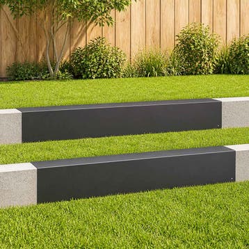 vidaXL Afdekprofiel voor tuinafboording 2 st 100 x 10 x 15, Verzenden, Nieuw