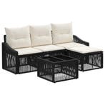 vidaXL Tuinbankenset 5 pcs Zwart poly rattan, Verzenden, Nieuw, 5 zitplaatsen