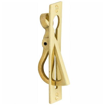 Schuifdeurtrekring Elegant messing ongelakt, Verzenden, Nieuw