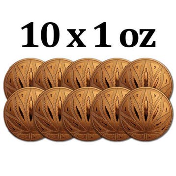 Verenigde Staten. 10 x 1 oz Cannabis The Big Leaf 999 Fine