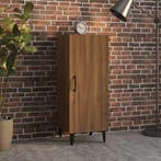 vidaXL Dressoir 34,5x34x90 cm bewerkt hout bruin eikenkleur, Minder dan 50 cm, Verzenden, Nieuw, 25 tot 50 cm