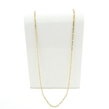 Gouden lange Figaro schakelketting, Ophalen of Verzenden, Gebruikt, Goud, Goud