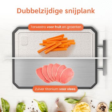 Lekro 100% Titanium Snijplank Dubbelzijdig - 2-in-1 met, Ophalen of Verzenden, Zo goed als nieuw