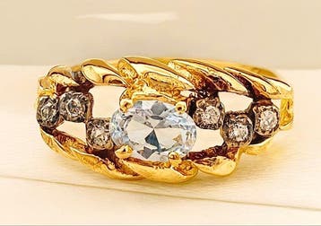 Zonder minimumprijs - Ring - 9 kt. Geel goud, Zilver, Nieuw