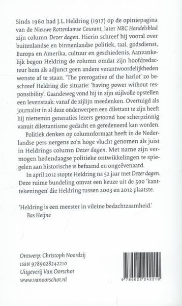 Dezer dagen 9789028242210 J.L. Heldring, Verzenden, Gelezen, J.L. Heldring