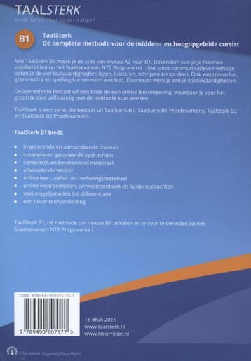 B1 / TaalSterk - Joanneke Halbertsma 9789490807177, Boeken, Schoolboeken, Verzenden, Gelezen, Joanneke Halbertsma