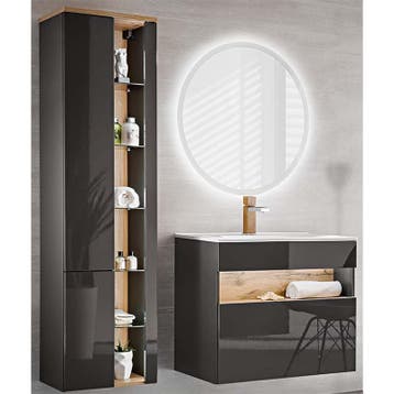 Badkamermeubel Baya Grey 80CM (Badkamermeubels), Ophalen of Verzenden, Nieuw